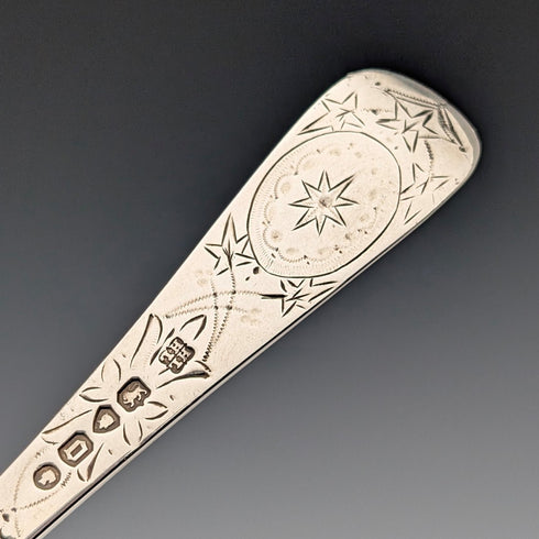 1869年 英国アンティーク 純銀製 クリスニングカトラリーペア 計55g ケース入 HJ Lias&Son