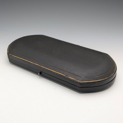 Antique British silver plate dessert cutlery trio by Barker Brothers, in case