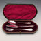 Antique British silver plate dessert cutlery trio by Barker Brothers, in case