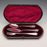 Antique British silver plate dessert cutlery trio by Barker Brothers, in case