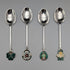 1967 British Vintage Enamel Decorated Sterling Silver Coffee Spoons x 4, Total 48g, Turner & Simpson, Case Included