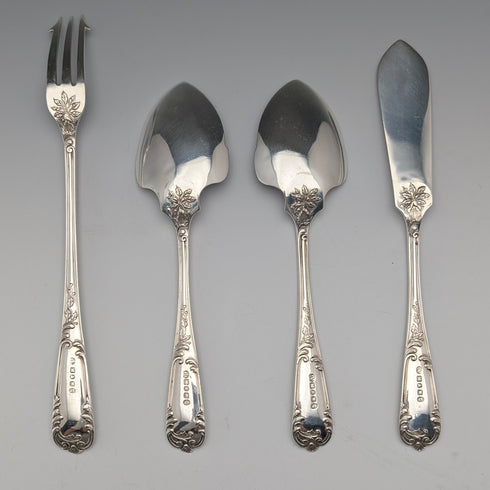 英国アンティーク シルバープレート製 デザートセット Mappin&Webb ケース入