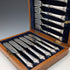 Circa 1906 British antique sterling silver handle cutlery set of 6 by John Biggin in wooden box