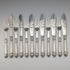 Circa 1906 British antique sterling silver handle cutlery set of 6 by John Biggin in wooden box
