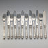 Circa 1906 British antique sterling silver handle cutlery set of 6 by John Biggin in wooden box