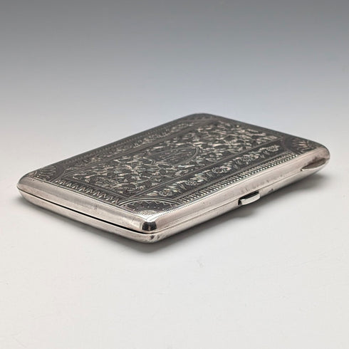 1889年 英国アンティーク 純銀製 両開き型 カードケース 73g Minshull & Latimer