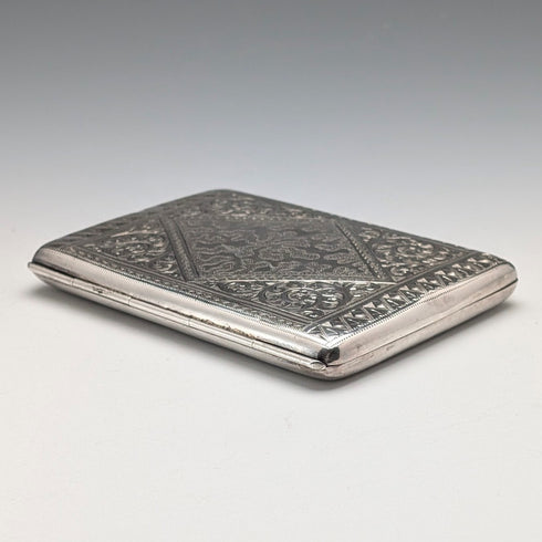 1889年 英国アンティーク 純銀製 両開き型 カードケース 73g Minshull & Latimer