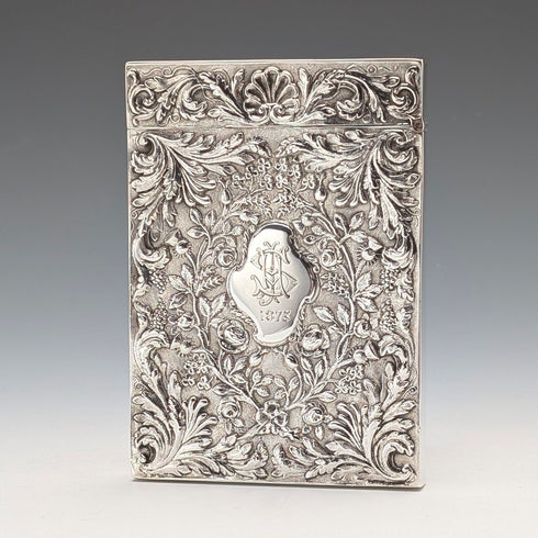 1837年 英国アンティーク 純銀製 カードケース 63g Gervase Wheeler