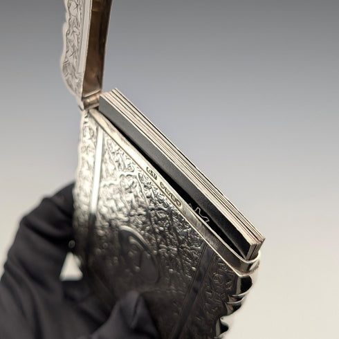 1884年 英国アンティーク 純銀製 カードケース 56g George Unite