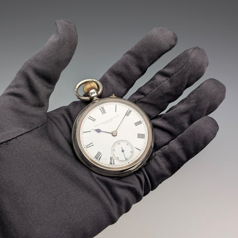 1903年 英国アンティーク ジョン・ベネット 懐中時計 銀側オープンフェース 動作良好