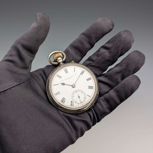1903 British antique John Bennett pocket watch, silver side open face, in good working order