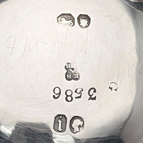 1864 British antique sterling silver mug 131g Edward & John Barnard