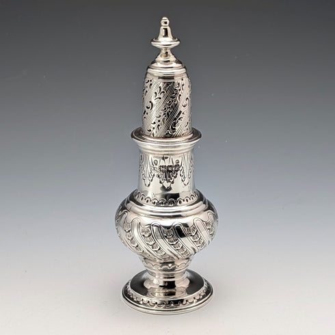 1910 British antique sterling silver sugar shaker 151g Robert Stewart
