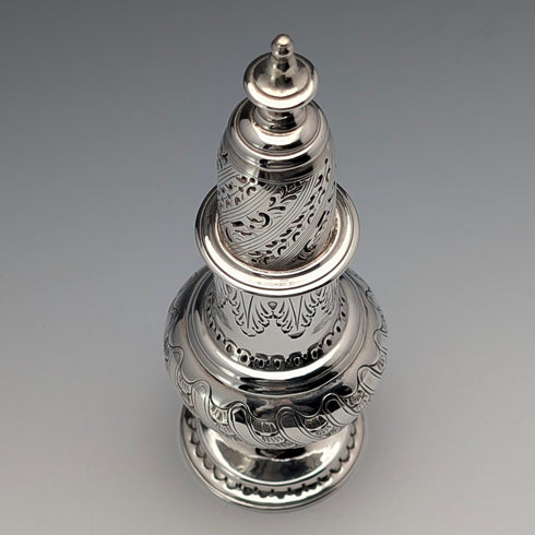1910 British antique sterling silver sugar shaker 151g Robert Stewart