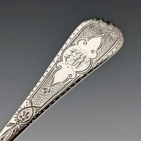 19世紀中頃 英国アンティーク シルバープレート製 クリスニングカトラリーペア ケース入 Thomas Wilkinson