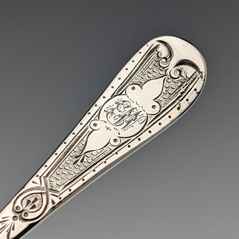 19世紀中頃 英国アンティーク シルバープレート製 クリスニングカトラリーペア ケース入 Thomas Wilkinson