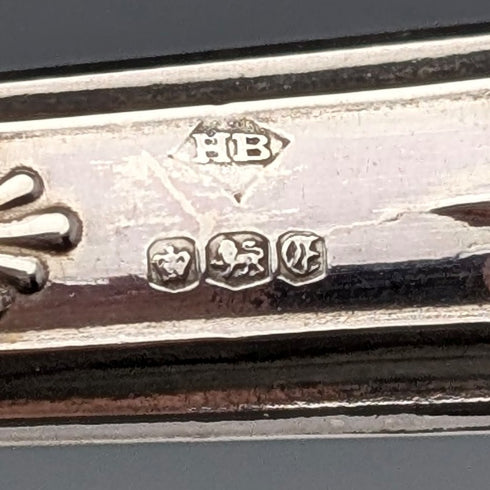 1973年 英国ヴィンテージ 純銀ハンドル デザートフォークx6 Harrison Brothers ケース入