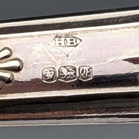 1973年 英国ヴィンテージ 純銀ハンドル デザートフォークx6 Harrison Brothers ケース入
