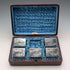 Circa 1900 British antique silver plate napkin rings, set of 5 in case