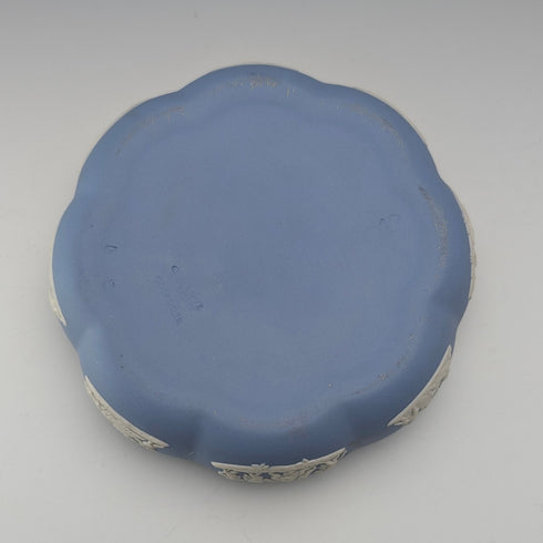 英國復古韋奇伍德碧玉圓盒飾品淡藍色