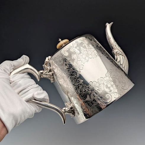 1900 年左右英國古董鍍銀茶壺約翰·亨利·波特