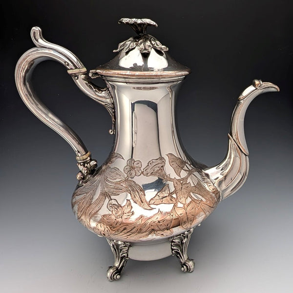 1830 British antique Old Sheffield plate coffee pot