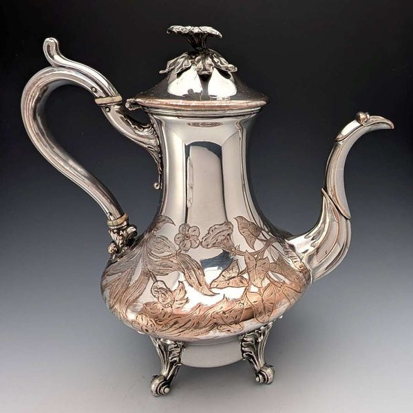 1830 British antique Old Sheffield plate coffee pot