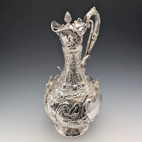 【お取り寄せ品】1893 英国アンティーク 純銀製 クラレットジャグ 900g Mappin&Webb