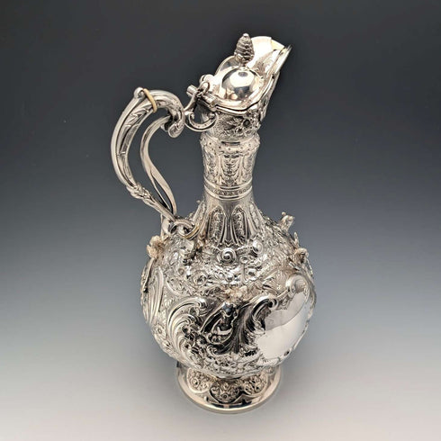 【お取り寄せ品】1893 英国アンティーク 純銀製 クラレットジャグ 900g Mappin&Webb