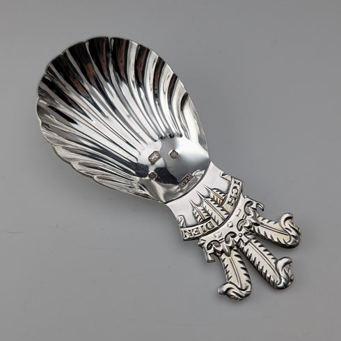 1981 British vintage sterling silver tea caddy spoon Roberts & Belk