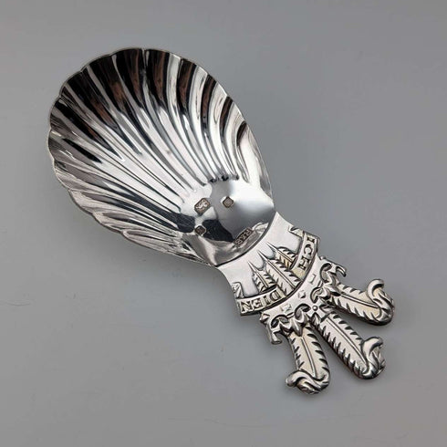 1981 British vintage sterling silver tea caddy spoon Roberts & Belk