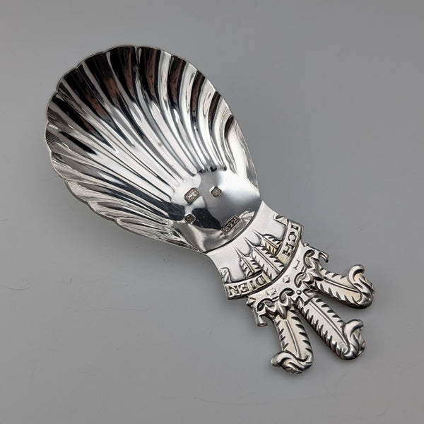 1981 British vintage sterling silver tea caddy spoon Roberts & Belk