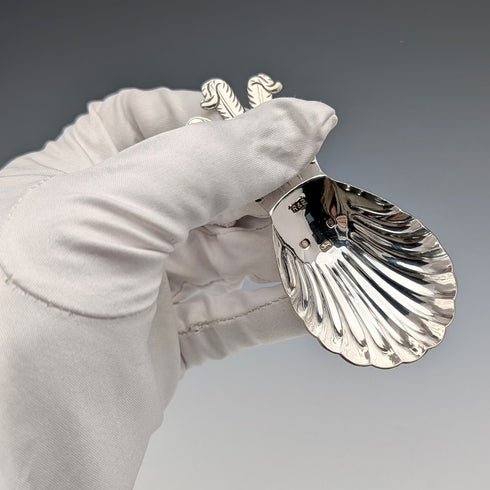 1981 British vintage sterling silver tea caddy spoon Roberts & Belk