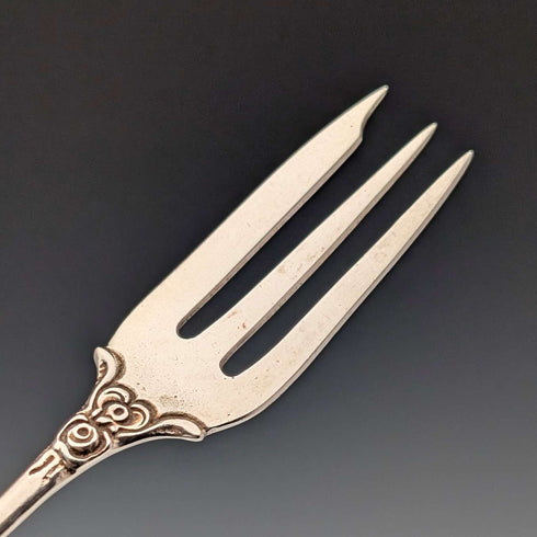 ドイツ ヴィンテージ 835シルバー製 デザートフォークペア 薔薇彫刻 August Betz