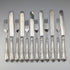 1866 British antique pure silver fruit cutlery, 6 pairs, total 555g, Chawner & Co.