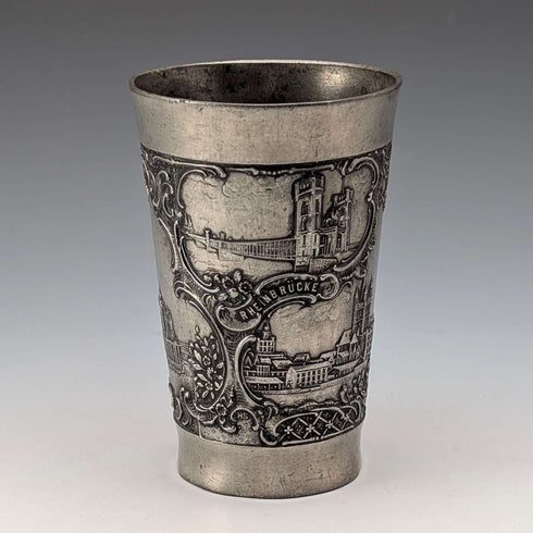 Vintage German pewter beaker cup