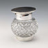 1905 British antique pure silver lid and cut glass inkwell Colen Hewer Cheshire