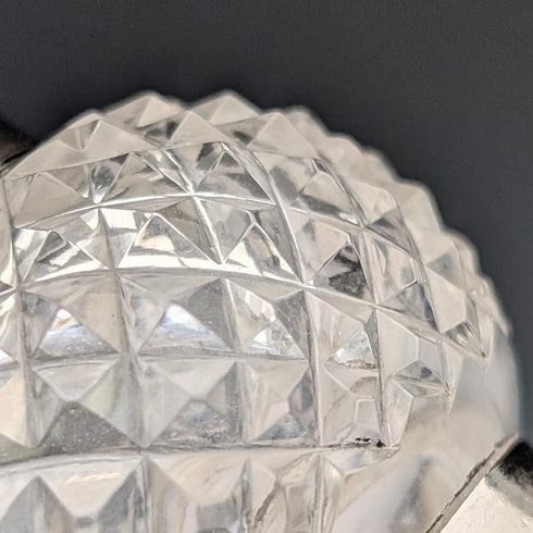 1905年 英国アンティーク 純銀蓋&カットガラス製 インク壺 Colen Hewer Cheshire