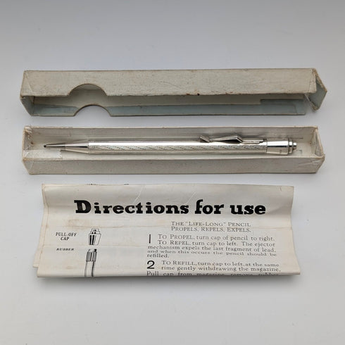 英國復古終身純銀自動鉛筆,附紙盒和說明書