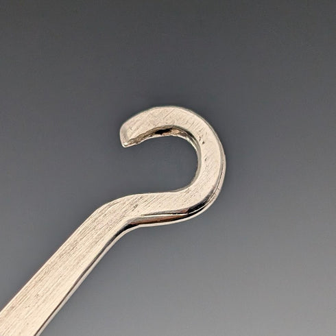 1905年 英国アンティーク 白蝶貝ハンドル 純銀ボタンフック Francis Howard