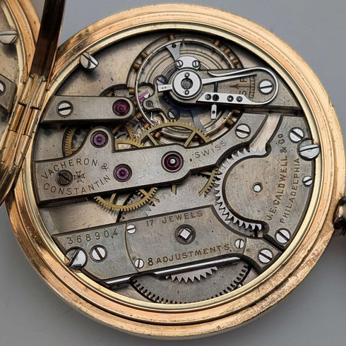 1915年頃 アンティーク ヴァシュロン・コンスタンタン 懐中時計 K14金無垢ケース J.E.Caldwell 動作良好