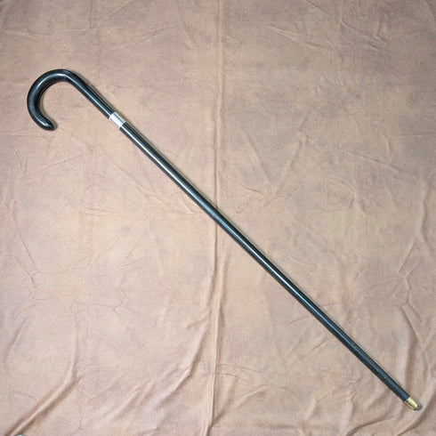 1937年 英国ヴィンテージ 紳士用 曲がりハンドル 純銀装飾 ステッキ 杖 93cm Kendall&Sons