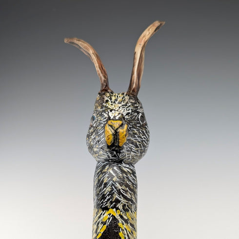 ヴィンテージ ブラウンシャフト ラビットヘッドハンドル ステッキ 杖 110cm