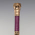 Vintage British ladies umbrella with gold-plated enamel handle, purple, 86cm