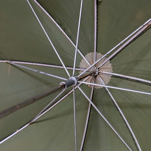Vintage British small umbrella with plastic handle, green, 63cm, St Michael