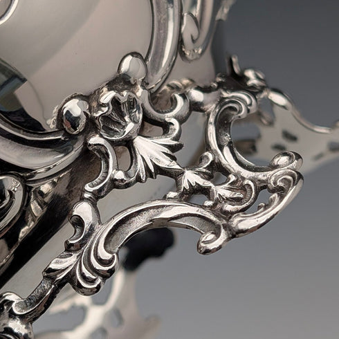 約 1900 年美國古董純銀高腳盤 205 克黑色 Starr & Frost