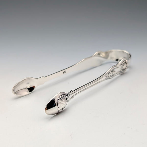 1827 British Antique Sterling Silver Sugar Tongs 64g WC