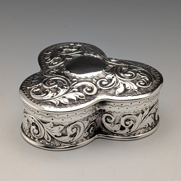 1900 British antique sterling silver ring box 103g John Edward Wilmot