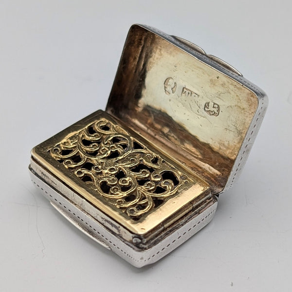 1833 British Antique Sterling Silver Vinaigrette by Thomas Shaw