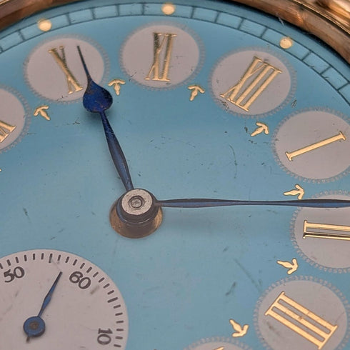 ヴィンテージ ファンシーダイヤル 懐中時計 金張りデニソンケース 動作良好